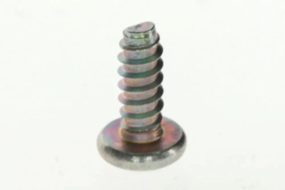 Bosch Schraube mit spiralförmigem Gewinde und flachem Kopf, auf hellen Hintergrund abgebildet.